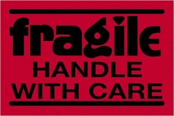MSC Tape Logic DL3601 3" x 3" Fluorescent Red Paper Shipping Label For