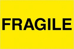 MSC&nbsp;2X3 FRAGILE YLW 500RL TAPE LOGIC FLUOR LABEL