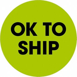 MSC&nbsp;2OK TO SHIP GRN 500RL TAPE LOGIC FLUOR LABEL