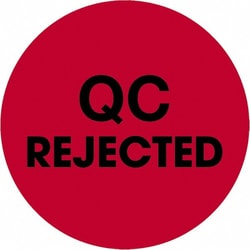 MSC 2 QC REJECT RED 500RL TAPE LOGIC FLUOR LABEL, Quantity: Each of 1