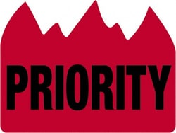 MSC&nbsp;PRIORITY RED/BLK 500RL TAPE LOGIC FLAME LABEL