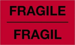 MSC Tape Logic DL1091 5" x 5" Fluorescent Red Paper Shipping Label For
