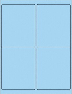 MSC Tape Logic LL181BE Pack of (400), 4" x 5" Pastel Blue Paper Laser Labels