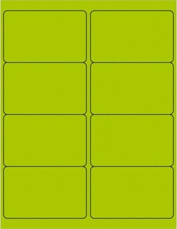 MSC Tape Logic LL179GN Pack of (800), 4" x 4" Fluorescent Green Paper Laser