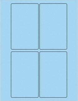 MSC Tape Logic LL175BE Pack of (400), 3" x 5" Pastel Blue Paper Laser Labels
