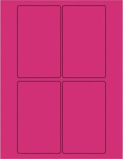 MSC Tape Logic LL175PK Pack of (400), 3" x 5" Fluorescent Pink Paper Laser