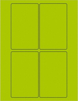 MSC Tape Logic LL175GN Pack of (400), 3" x 5" Fluorescent Green Paper Laser
