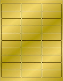MSC&nbsp;2-5/8X1 GOLD 3000/CS FOIL RECT LASER LABEL