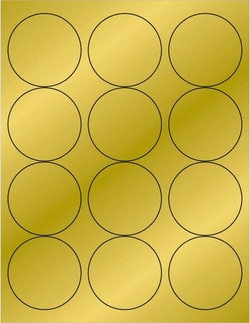 MSC&nbsp;2-1/2 GOLD 1200/CS FOIL CIRCLE LASER LABEL