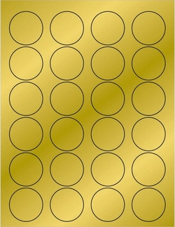 MSC Tape Logic LL216GD Pack of (2400) 1-5/8" x 1-5/8" Gold Paper Laser