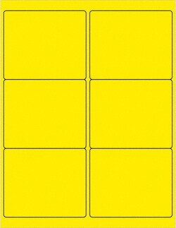 MSC Tape Logic LL180YE Pack of (600) 4" x 4" Fluorescent Yellow Paper Laser