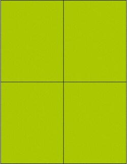 MSC Tape Logic LL183GN Pack of (400) 4-1/4" x 5-1/2" Fluorescent Green