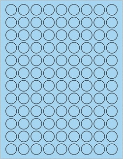 MSC&nbsp;3/4PASTEL BLU 10800CS FLUOR CIRCLE LASER LABEL