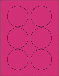 MSC&nbsp;3 PINK 600/CS FLUOR CIRCLE LASER LABEL
