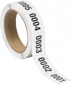 MSC Tape Logic DL1241 1-1/2" x 1-1/2" Black/White Paper Inventory Labels
