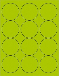MSC 2.5 FLUOR GRN 1200/CS CIRCLE LASER LABEL, Quantity: Pack of 1200
