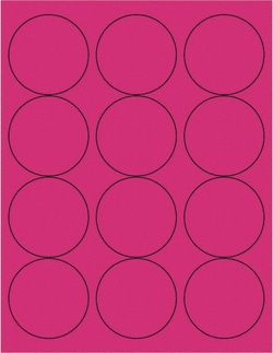 MSC 2.5 FLUOR PINK 1200/CS CIRCLE LASER LABEL, Quantity: Pack of 1200