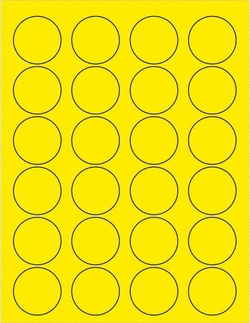 MSC Tape Logic LL193YE Pack of (2400) 1-5/8" x 1-5/8" Fluorescent Yellow