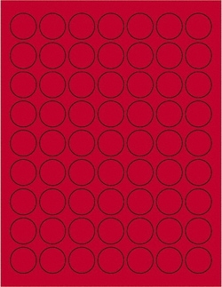 MSC Tape Logic LL191RD Pack of (6300) 1" x 1" Fluorescent Red Paper Laser