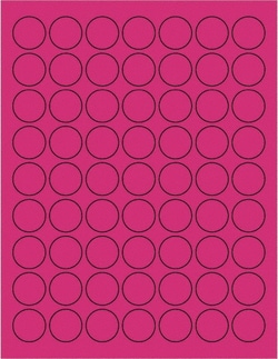 MSC Tape Logic LL191PK Pack of (6300) 1" x 1" Fluorescent Pink Paper Laser