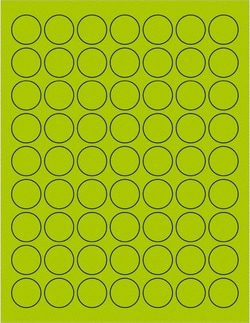 MSC Tape Logic LL191GN Pack of (6300) 1" x 1" Fluorescent Green Paper Laser