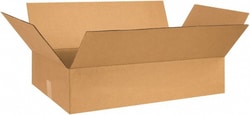 MSC 30X20X8 KRAFT FLAT CORRUGATED BOX, Quantity: Each of 1