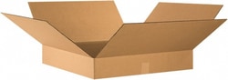 MSC 24X24X4 KRAFT FLAT CORRUGATED BOX, Quantity: Each of 1