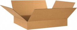 MSC 24X20X4 KRAFT FLAT CORRUGATED BOX, Quantity: Each of 1