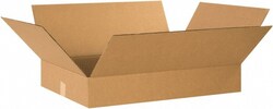 MSC 24X18X4 KRAFT FLAT CORRUGATED BOX, Quantity: Each of 1
