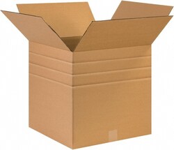 MSC 17X17X17 KRAFT MULTI-DEPTH CORRUGATD BOX, Quantity: Each of 1