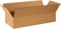 MSC 2484 8" Wide x 24" Long x 4" High Rectangle Corrugated Shipping Box
