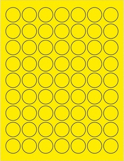 MSC&nbsp;Tape Logic Laser Labels, Fluorescent Yellow, 1 in Circle, 6300/Pk