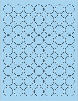 MSC Tape Logic LL191BE Pack of (6300), 1" x 1" Pastel Blue Paper Laser