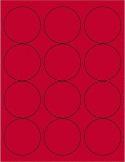 MSC&nbsp;Tape Logic Label, Fluorescent Red Paper, 2-1/2 in Square, 1200/Roll