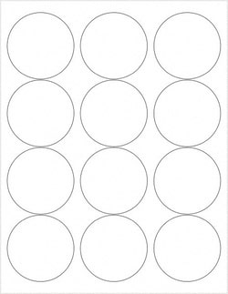 MSC 2-1/2 Wht 1200/Cs Circle Laser Label, Quantity: Pack of 1200