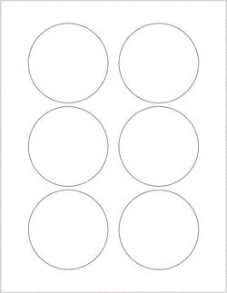 MSC 3 WHT 600/CS CIRCLE LASER LABEL, Quantity: Pack of 600
