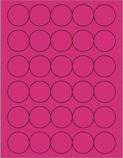 MSC&nbsp;Tape Logic Circle Labels, 1 1/2 in, Fluorescent Pink, 3000/Case