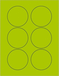 MSC&nbsp;Tape Logic Circle Laser Labels, Fluorescent Green, 3 in, 600/Case