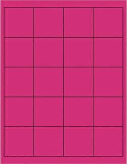 MSC 2X2 FLUOR PINK 2000CS RECTANGLE LASER LABEL, Quantity: Pack of 2000