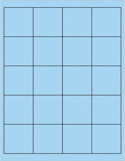 MSC 2X2 PASTEL BLU 2000CS RECTANGLE LASER LABEL, Quantity: Pack of 2000