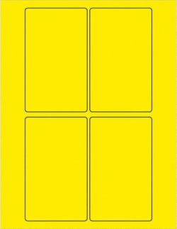 MSC&nbsp;Tape Logic Laser Labels, 3x5 in, Yellow, 400/Pk