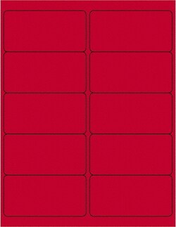 MSC Tape Logic LL410RD Pack of (1000), 4" x 4" Fluorescent Red Paper Laser