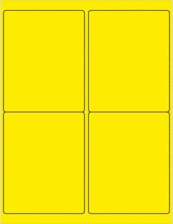 MSC Tape Logic LL181YE Pack of (400), 4" x 5" Fluorescent Yellow Paper