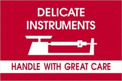MSC&nbsp;DLCT INST RED/WH 500RL TAPE FRAGILE LOGIC LABEL