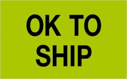 MSC&nbsp;1.25X2OK SHIP GRN500RL TAPE LOGIC FLUOR LABEL