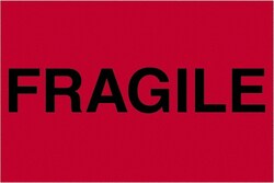 MSC&nbsp;2X3 FRAGILE RED 500RL TAPE LOGIC FLUOR LABEL