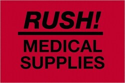 MSC&nbsp;2X3RUSH MED SUP 500RL TAPE LOGIC FLUOR LABEL