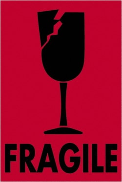 MSC&nbsp;2X3FRAG&GLS RED 500RL TAPE LOGIC FLUOR LABEL