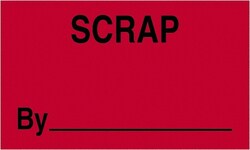 MSC Tape Logic DL3361 5" x 5" Fluorescent Red Paper Shipping Label For