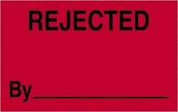 MSC&nbsp;REJECTED BY RED 500/RL TAPE LOGIC FLUOR LABEL